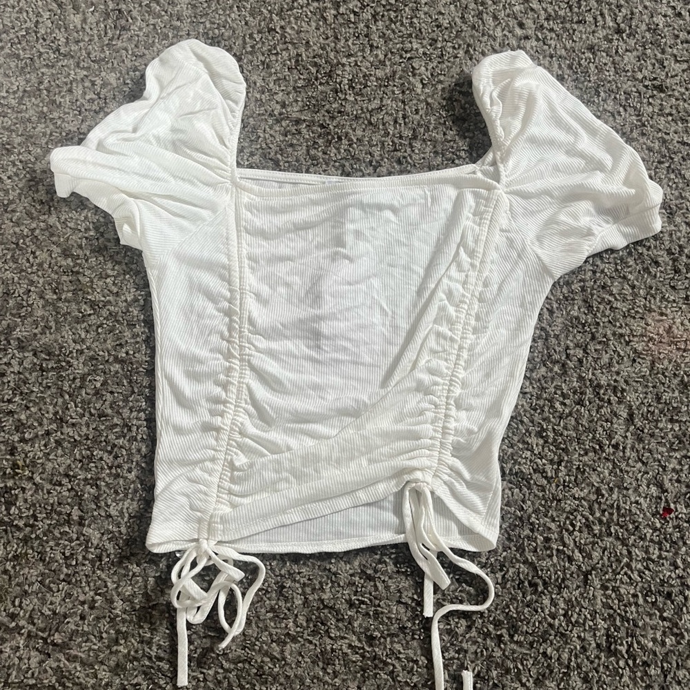 Graffiti Short Sleeve Side Tie Top